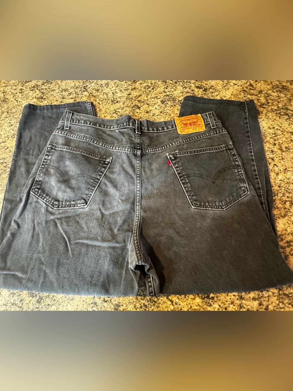 Vintage Levis 550 Jeans Mens 42x30 Denim Relaxed Fit Black y2k 2001 Fits 42x28